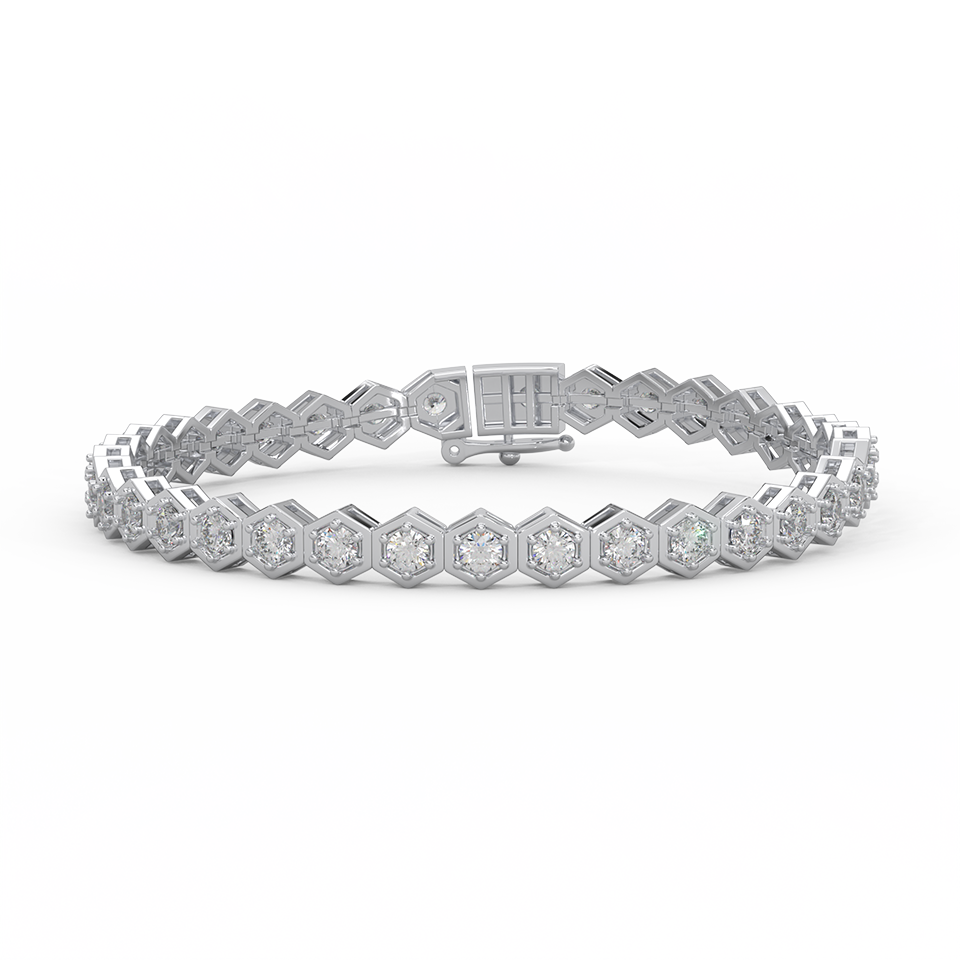 4 3/5 Cttw Certified Diamond Dazzling Tennis Bracelet In 14KT Gold - Fehu Jewels