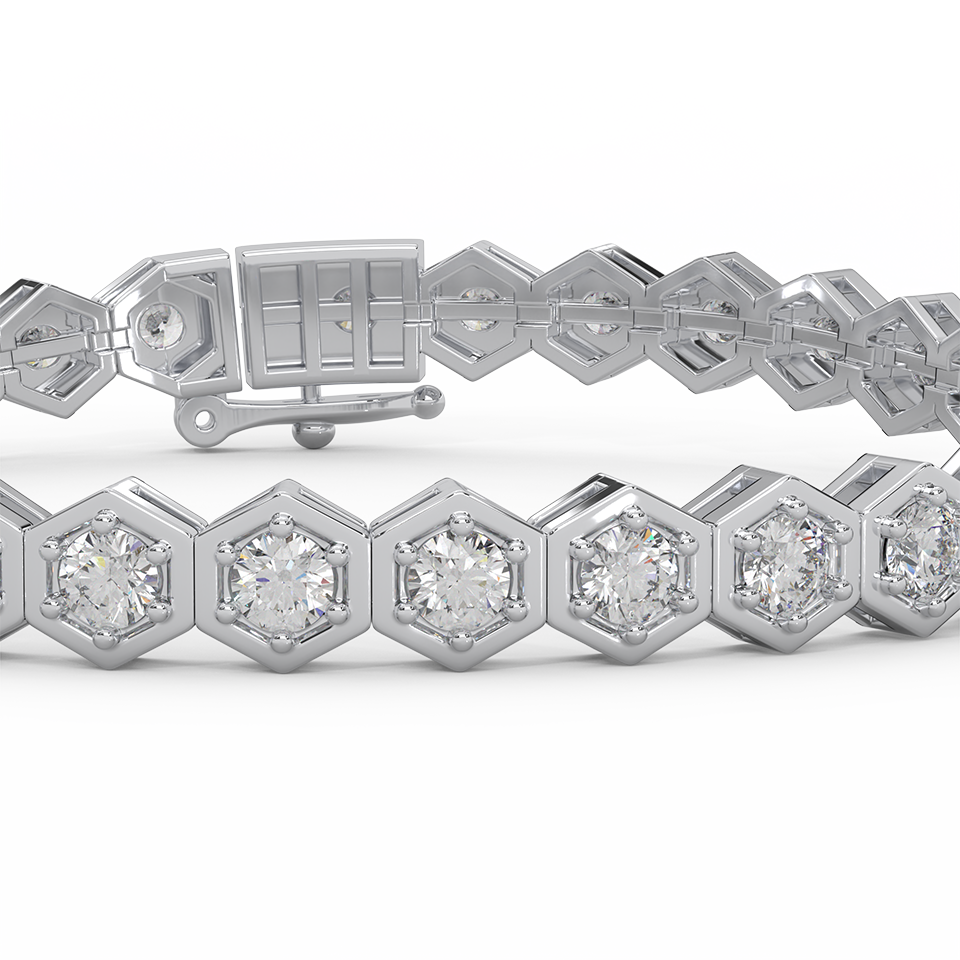 4 3/5 Cttw Certified Diamond Dazzling Tennis Bracelet In 14KT Gold - Fehu Jewels