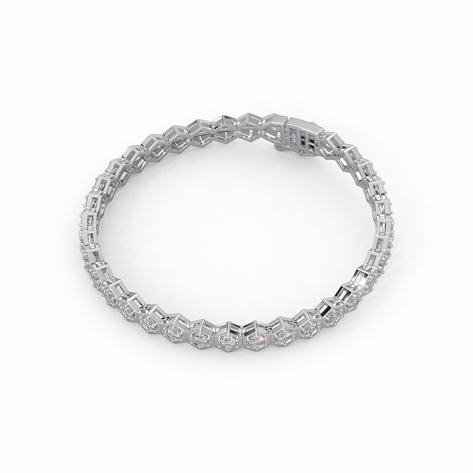 4 3/5 Cttw Certified Diamond Dazzling Tennis Bracelet In 14KT Gold - Fehu Jewels