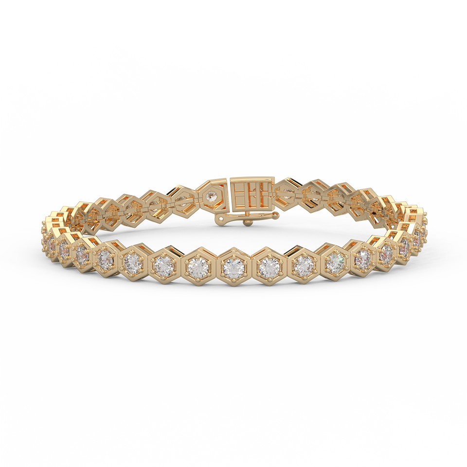 4 3/5 Cttw Certified Diamond Dazzling Tennis Bracelet In 14KT Gold - Fehu Jewels
