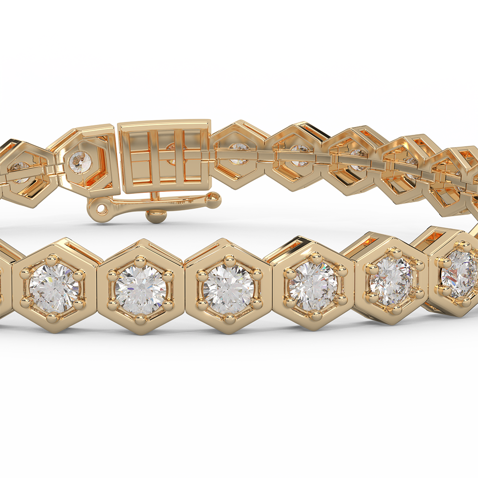 4 3/5 Cttw Certified Diamond Dazzling Tennis Bracelet In 14KT Gold - Fehu Jewels