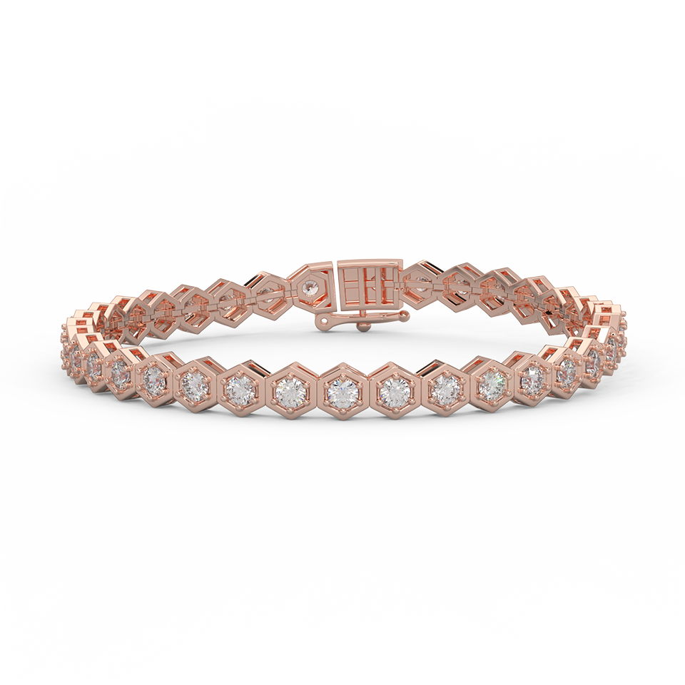 4 3/5 Cttw Certified Diamond Dazzling Tennis Bracelet In 14KT Gold - Fehu Jewels