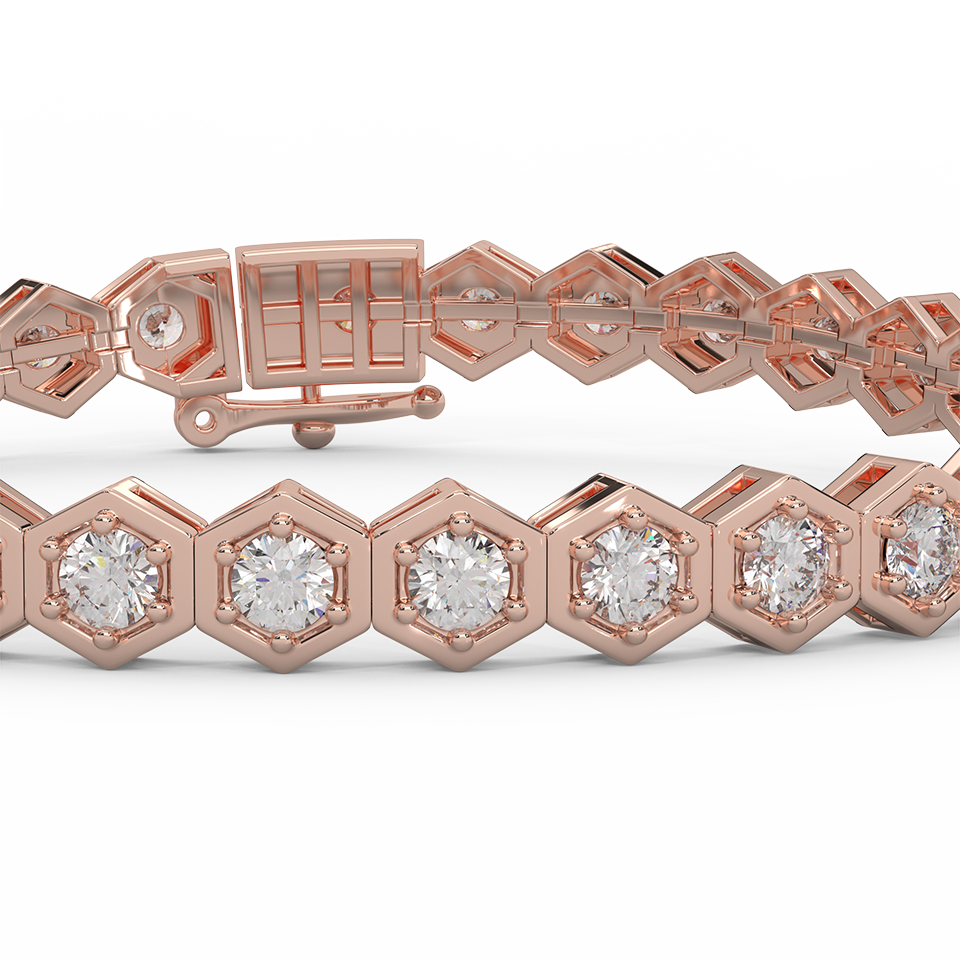 4 3/5 Cttw Certified Diamond Dazzling Tennis Bracelet In 14KT Gold - Fehu Jewels