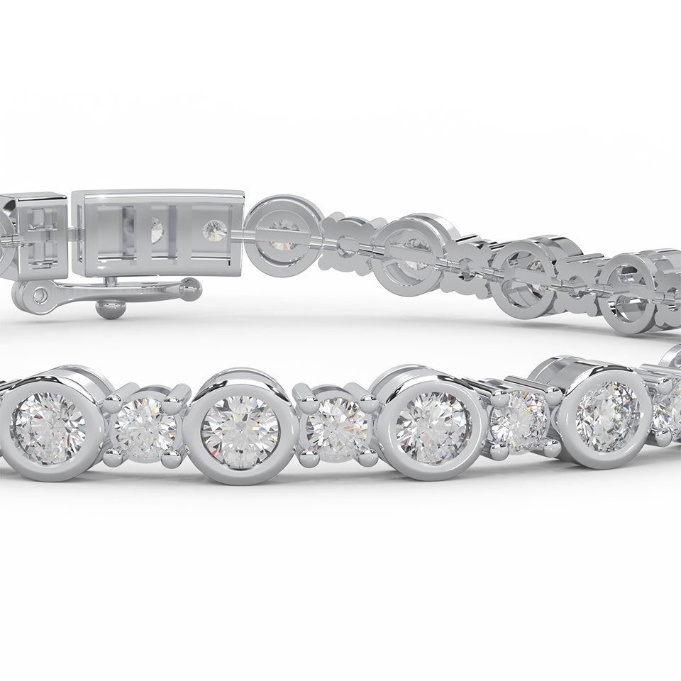 4.99 Cttw Certified Diamond Tennis Bracelet In 14KT Gold - Fehu Jewels