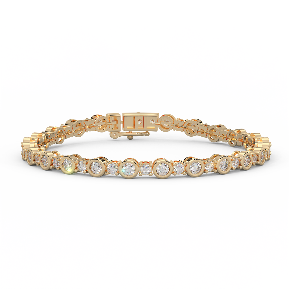 4.99 Cttw Certified Diamond Tennis Bracelet In 14KT Gold - Fehu Jewels