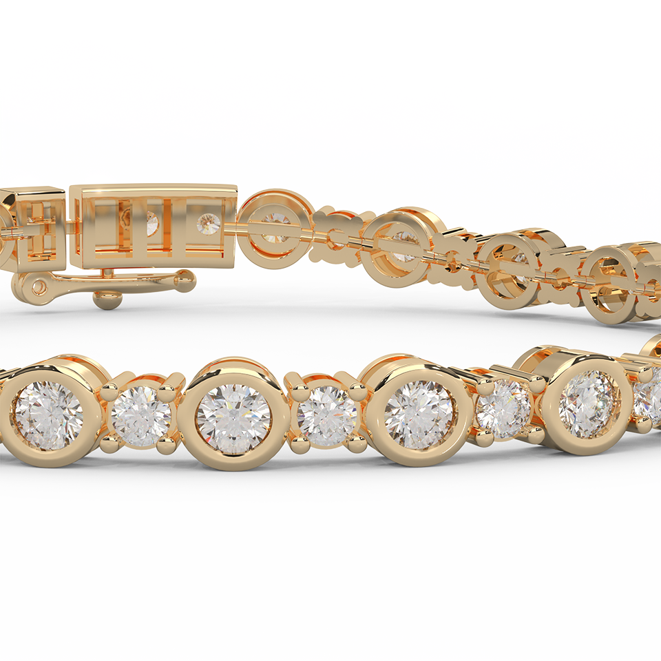 4.99 Cttw Certified Diamond Tennis Bracelet In 14KT Gold - Fehu Jewels