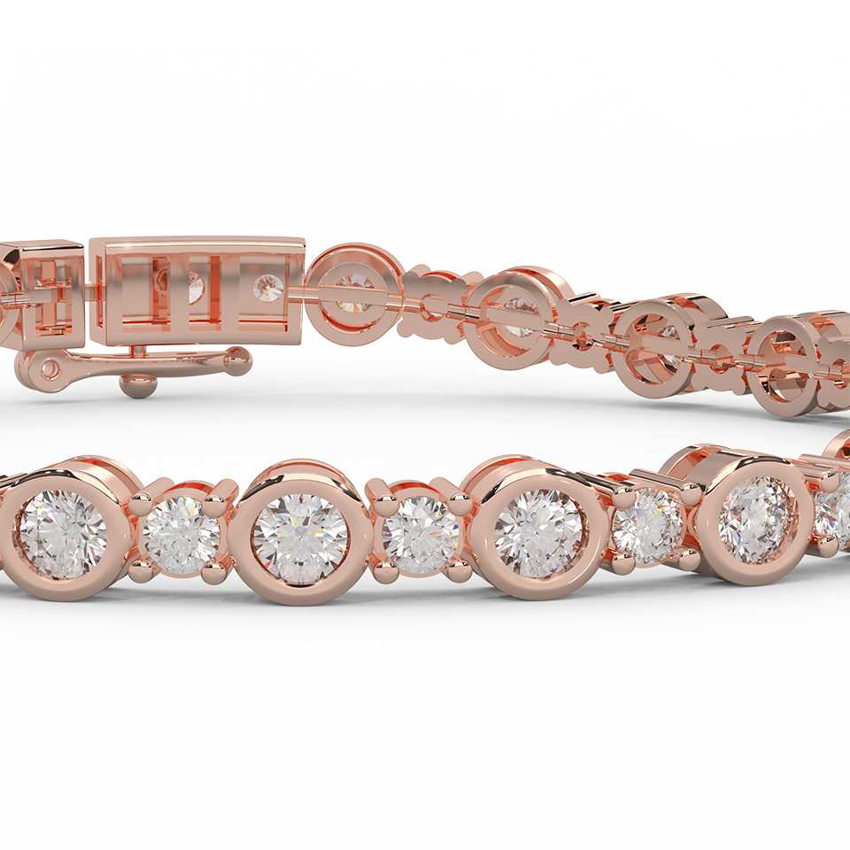 4.99 Cttw Certified Diamond Tennis Bracelet In 14KT Gold - Fehu Jewels