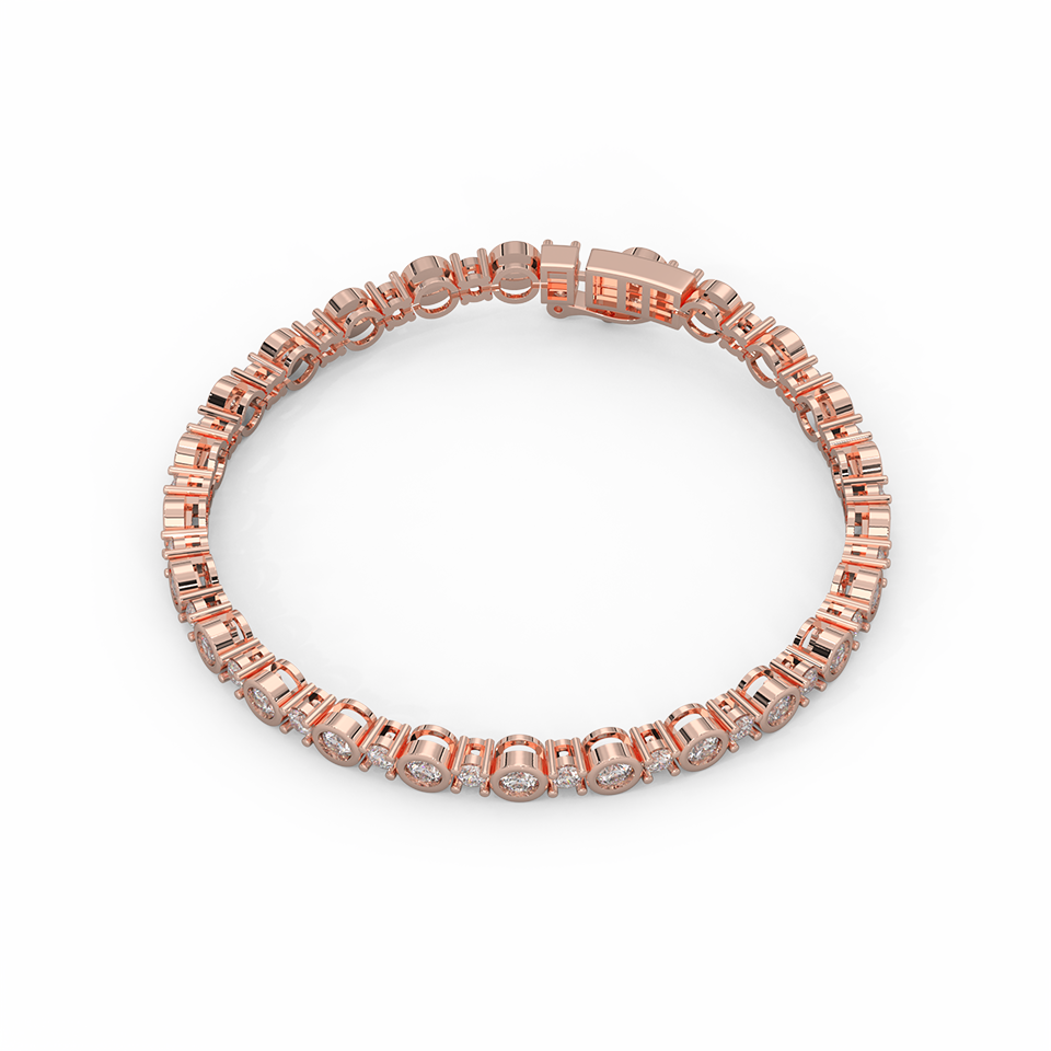 4.99 Cttw Certified Diamond Tennis Bracelet In 14KT Gold - Fehu Jewels