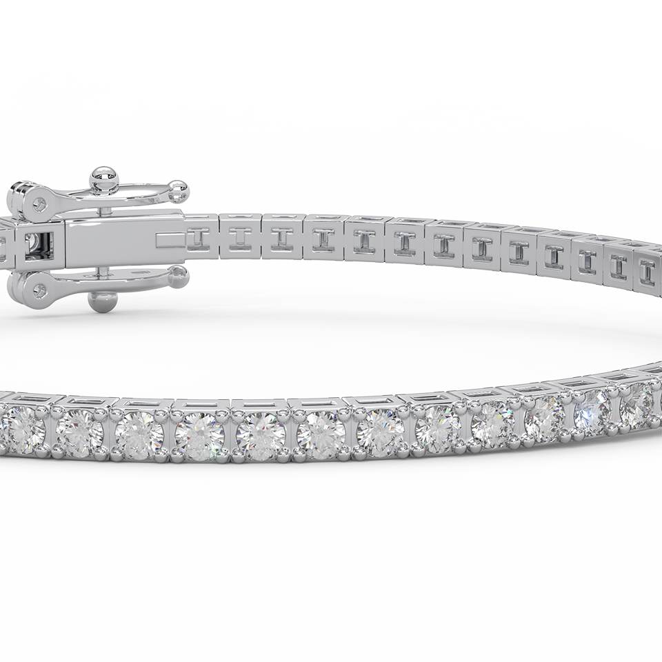 2 1/4 Cttw Certified Diamond Shared Prong Tennis Bracelet In 14KT Gold - Fehu Jewels