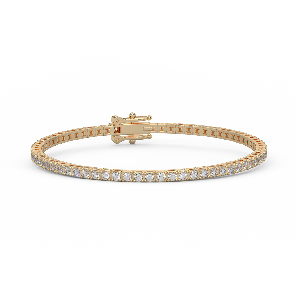 2 1/2 Cttw Certified Diamond Tennis Bracelet In 14KT Gold - Fehu Jewels