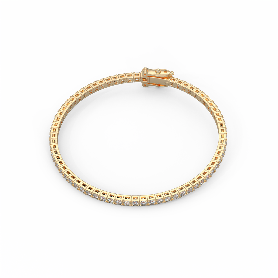 2 1/2 Cttw Certified Diamond Tennis Bracelet In 14KT Gold - Fehu Jewels