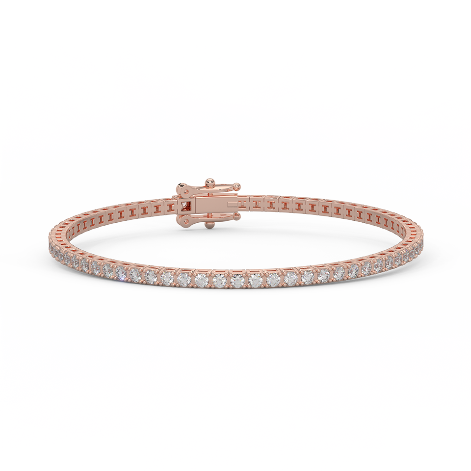 2 1/2 Cttw Certified Diamond Tennis Bracelet In 14KT Gold - Fehu Jewels