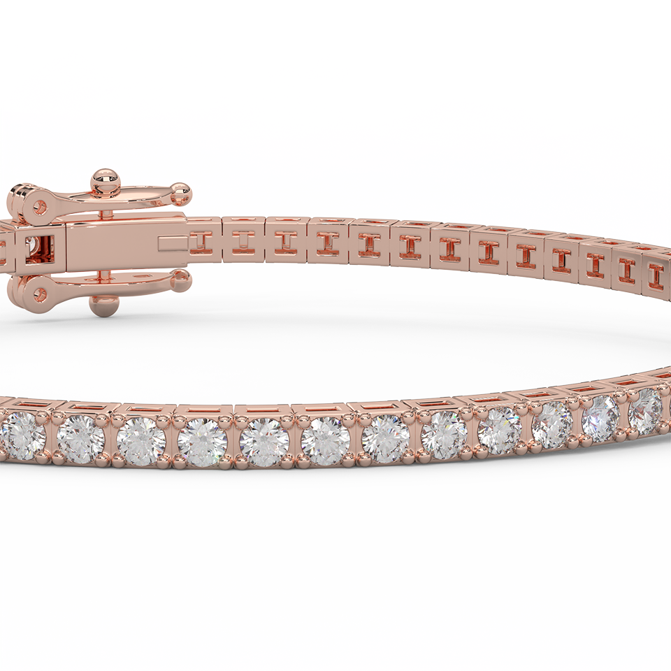 2 1/2 Cttw Certified Diamond Tennis Bracelet In 14KT Gold - Fehu Jewels