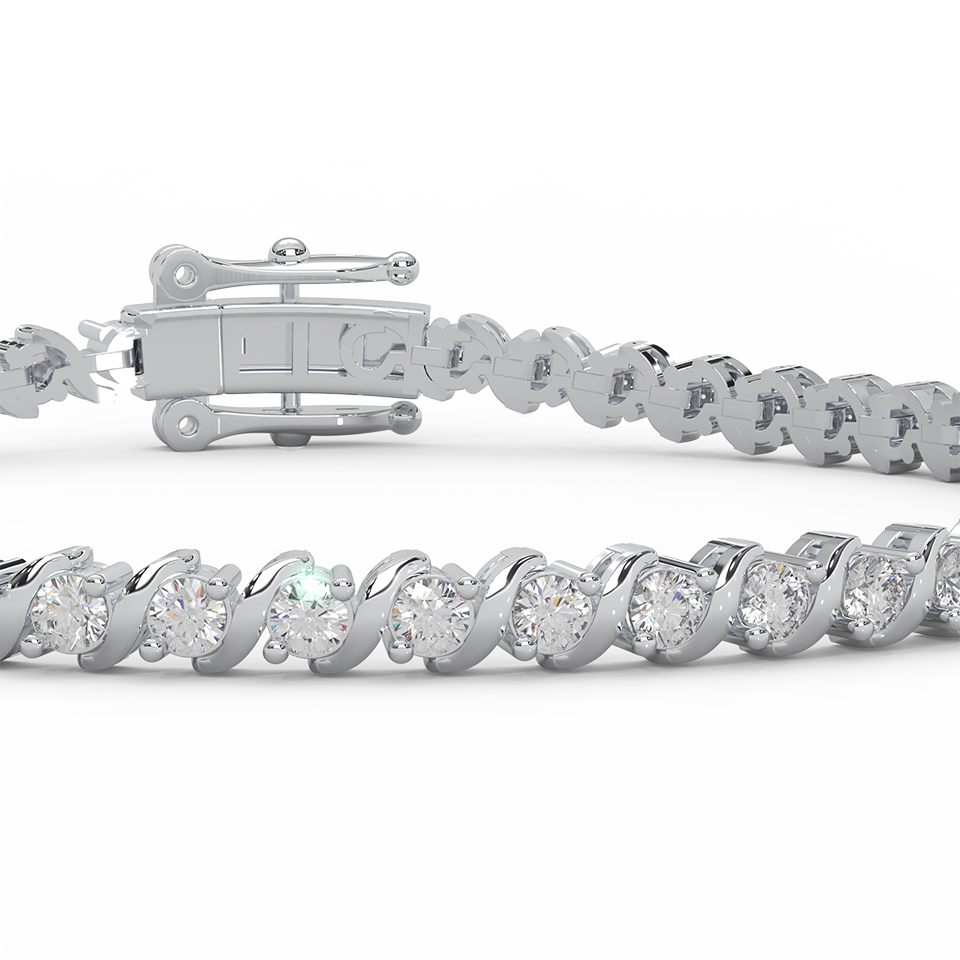 3.07 Cttw Certified Diamond Designer Tennis Bracelet In 14KT Gold | Timeless Elegance - Fehu Jewels