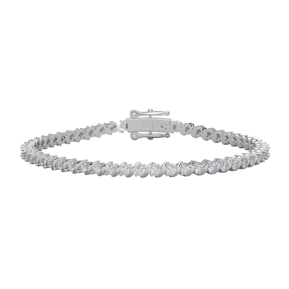 3.07 Cttw Certified Diamond Designer Tennis Bracelet In 14KT Gold | Timeless Elegance - Fehu Jewels
