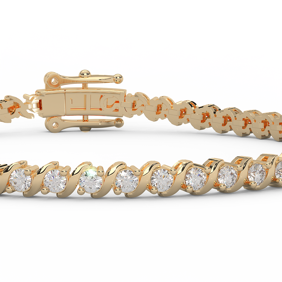 3.07 Cttw Certified Diamond Designer Tennis Bracelet In 14KT Gold | Timeless Elegance - Fehu Jewels