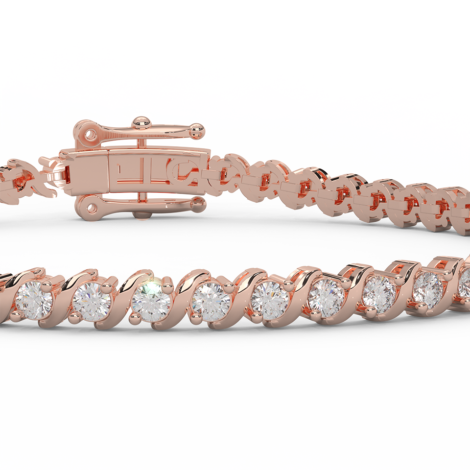 3.07 Cttw Certified Diamond Designer Tennis Bracelet In 14KT Gold | Timeless Elegance - Fehu Jewels
