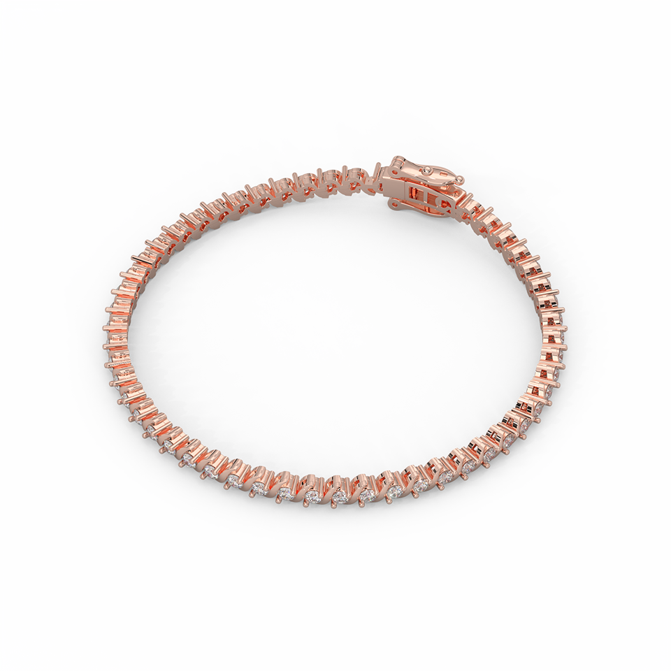 3.07 Cttw Certified Diamond Designer Tennis Bracelet In 14KT Gold | Timeless Elegance - Fehu Jewels