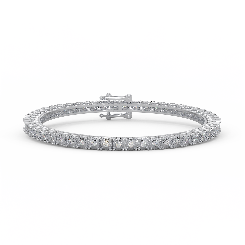 Captivating 4 8/9 Cttw Diamond Eternity Bangle In 14KT Gold | Embrace Eternal Radiance - Fehu Jewels