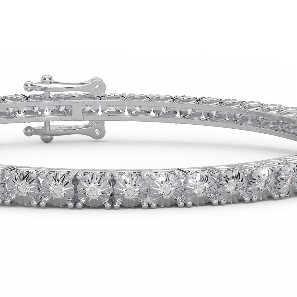 Captivating 4 8/9 Cttw Diamond Eternity Bangle In 14KT Gold | Embrace Eternal Radiance - Fehu Jewels