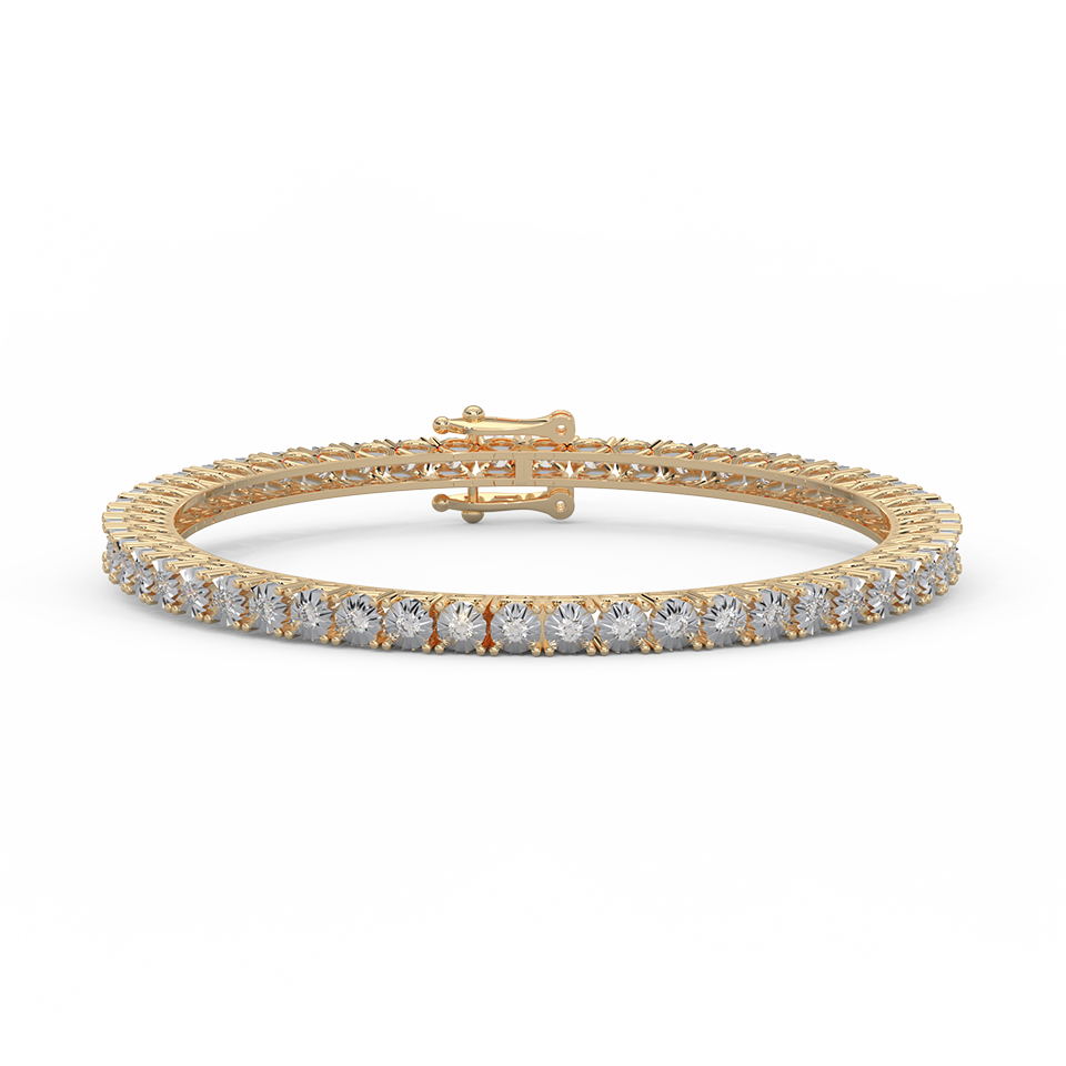 Captivating 4 8/9 Cttw Diamond Eternity Bangle In 14KT Gold | Embrace Eternal Radiance - Fehu Jewels
