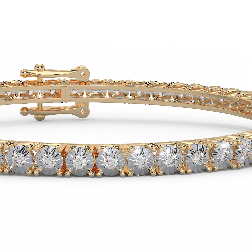 Captivating 4 8/9 Cttw Diamond Eternity Bangle In 14KT Gold | Embrace Eternal Radiance - Fehu Jewels