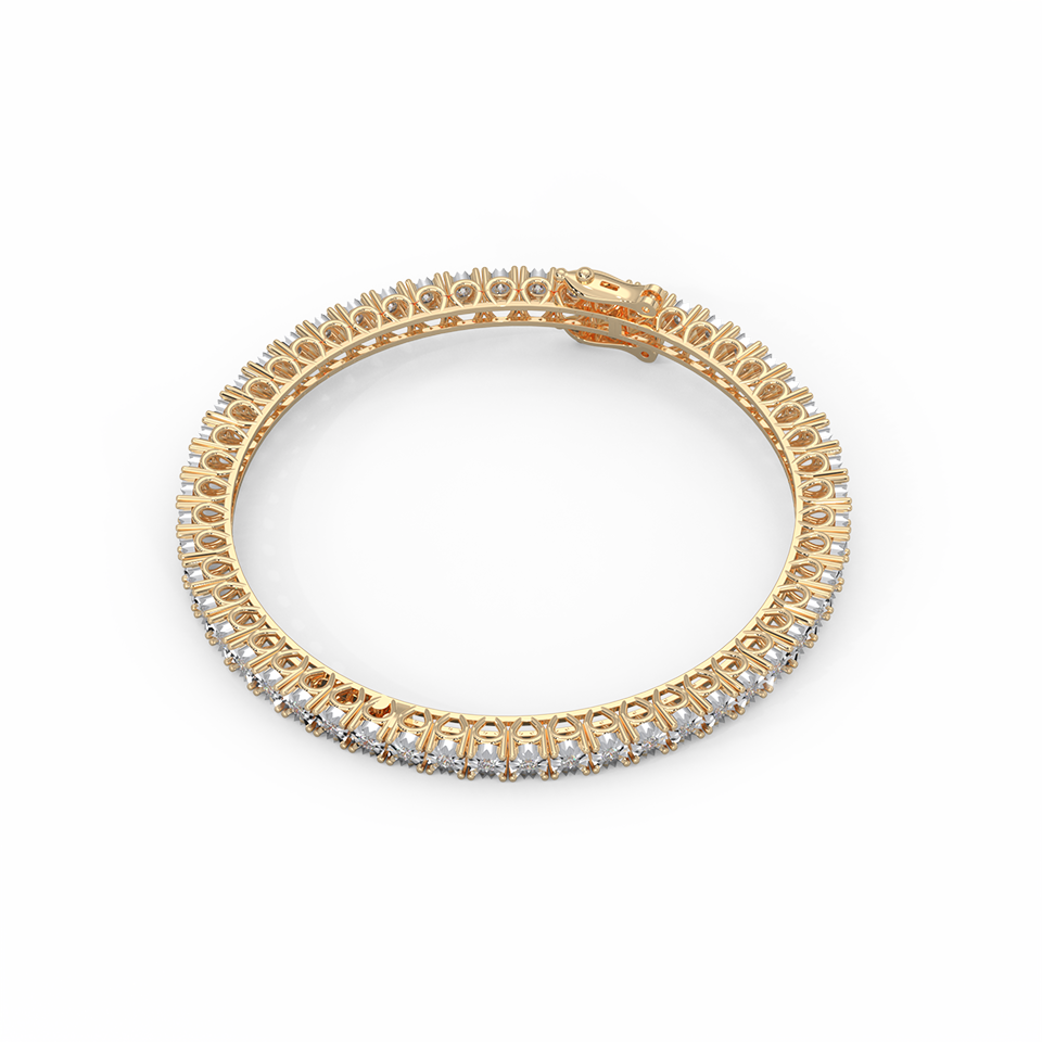 Captivating 4 8/9 Cttw Diamond Eternity Bangle In 14KT Gold | Embrace Eternal Radiance - Fehu Jewels