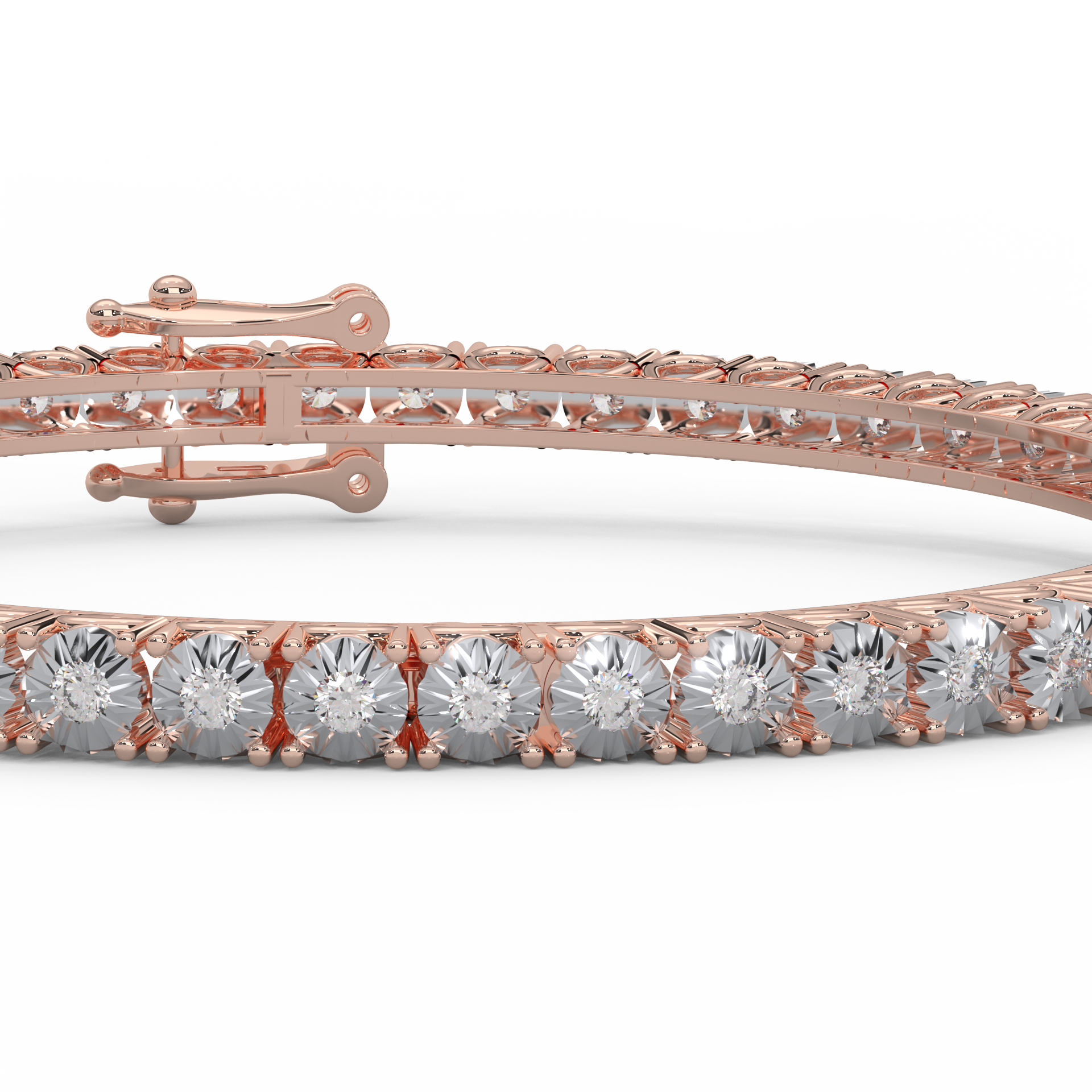 Captivating 4 8/9 Cttw Diamond Eternity Bangle In 14KT Gold | Embrace Eternal Radiance - Fehu Jewels
