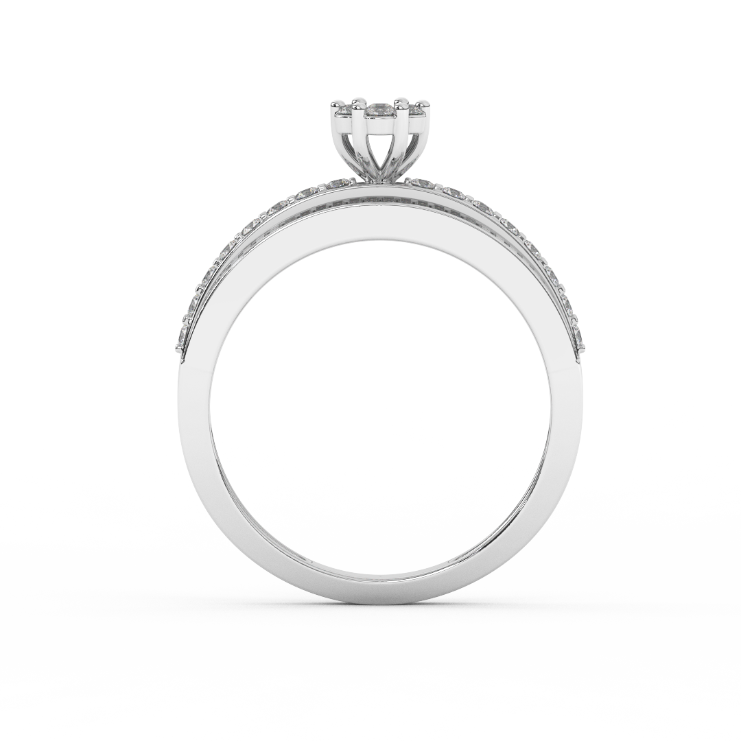 6/7 Cttw Certified Natural Diamond Floris Ring | Timeless Elegance In 14kt Gold - Fehu Jewels