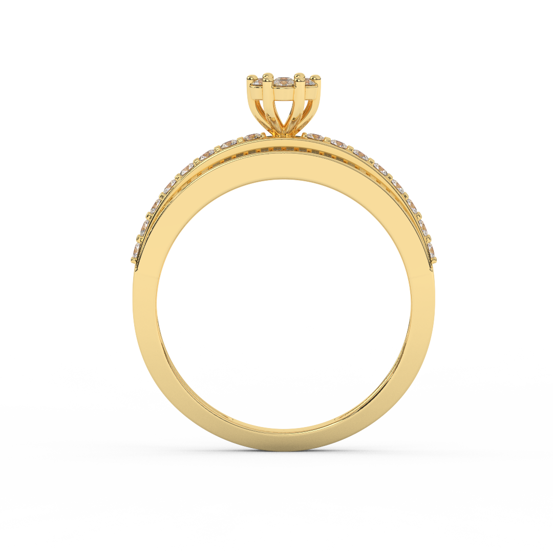 6/7 Cttw Certified Natural Diamond Floris Ring | Timeless Elegance In 14kt Gold - Fehu Jewels
