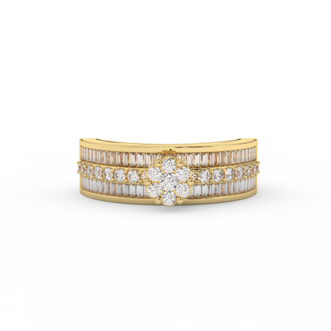 6/7 Cttw Certified Natural Diamond Floris Ring | Timeless Elegance In 14kt Gold - Fehu Jewels