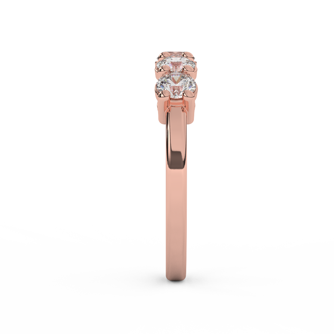 Elegant 0.98 Cttw Certified Diamond Five Stone Ring In 14kt Gold - Fehu Jewels