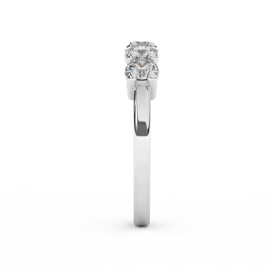 Elegant 0.98 Cttw Certified Diamond Five Stone Ring In 14kt Gold - Fehu Jewels