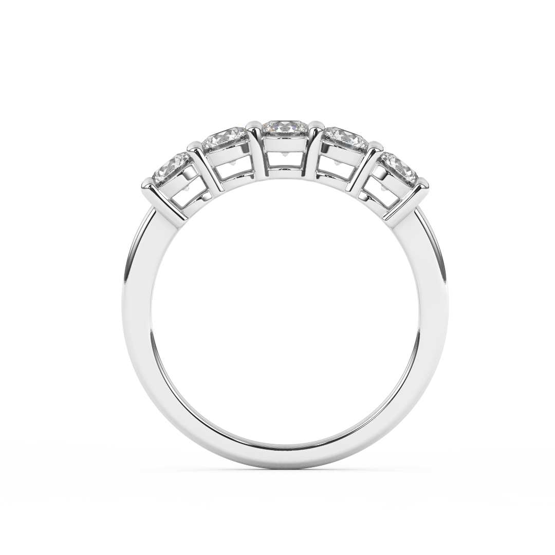 Elegant 0.98 Cttw Certified Diamond Five Stone Ring In 14kt Gold - Fehu Jewels