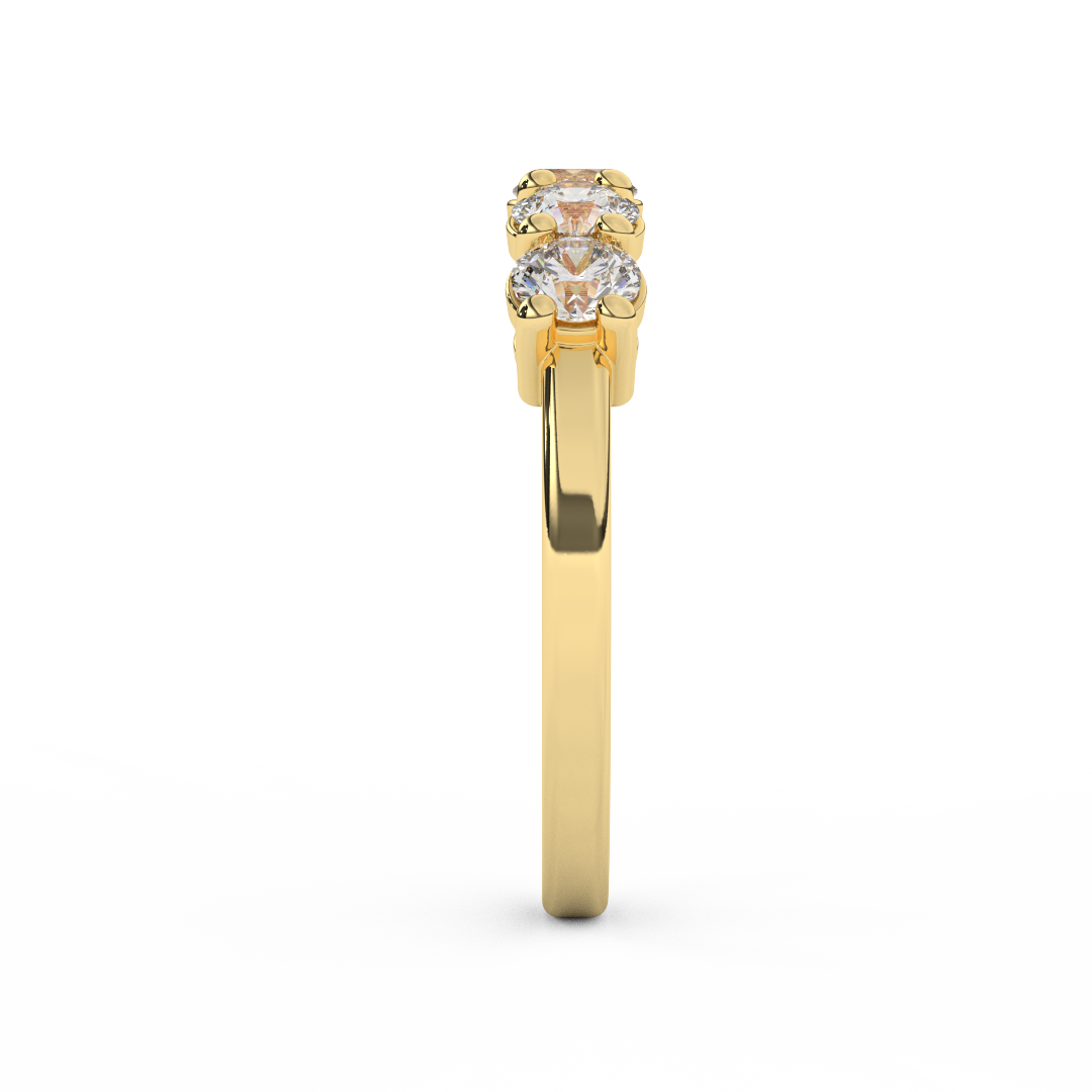Elegant 0.98 Cttw Certified Diamond Five Stone Ring In 14kt Gold - Fehu Jewels