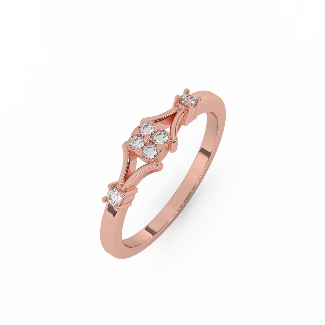 Chic 1/9 Cttw Certified Square Diamond Cluster Ring In 14kt Gold - Fehu Jewels