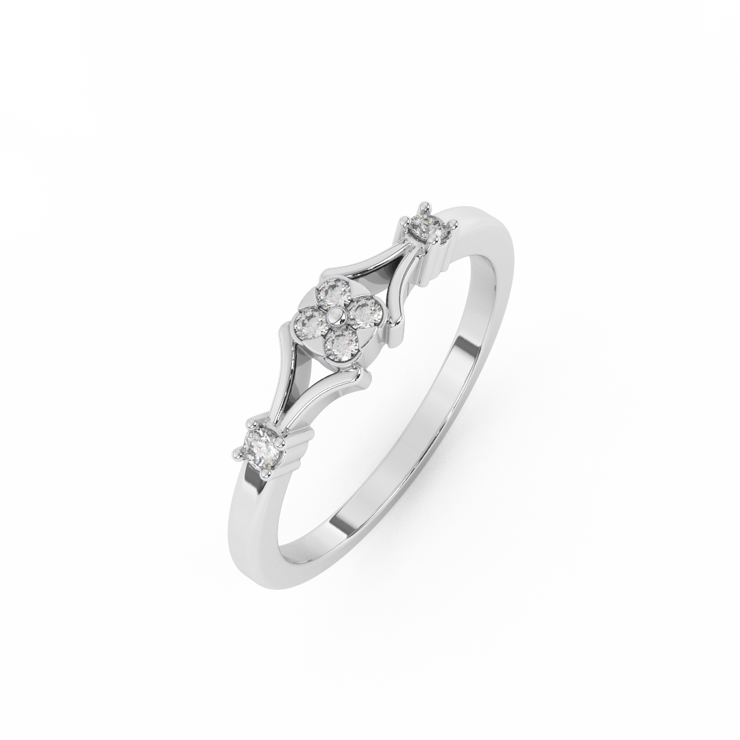 Chic 1/9 Cttw Certified Square Diamond Cluster Ring In 14kt Gold - Fehu Jewels