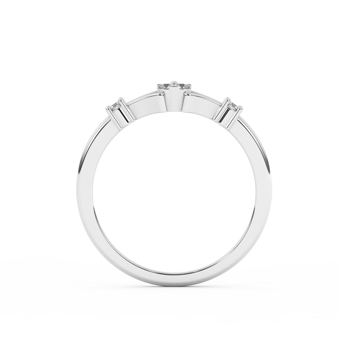 Chic 1/9 Cttw Certified Square Diamond Cluster Ring In 14kt Gold - Fehu Jewels