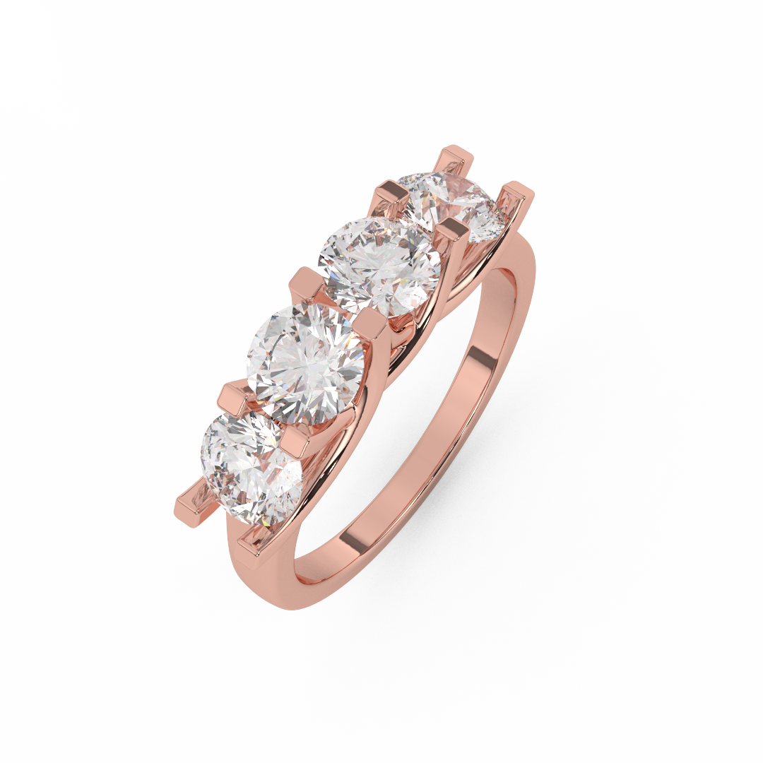 Elegant 2.0 Cttw Certified Diamond Four Stone Ring In 14kt Gold - Fehu Jewels