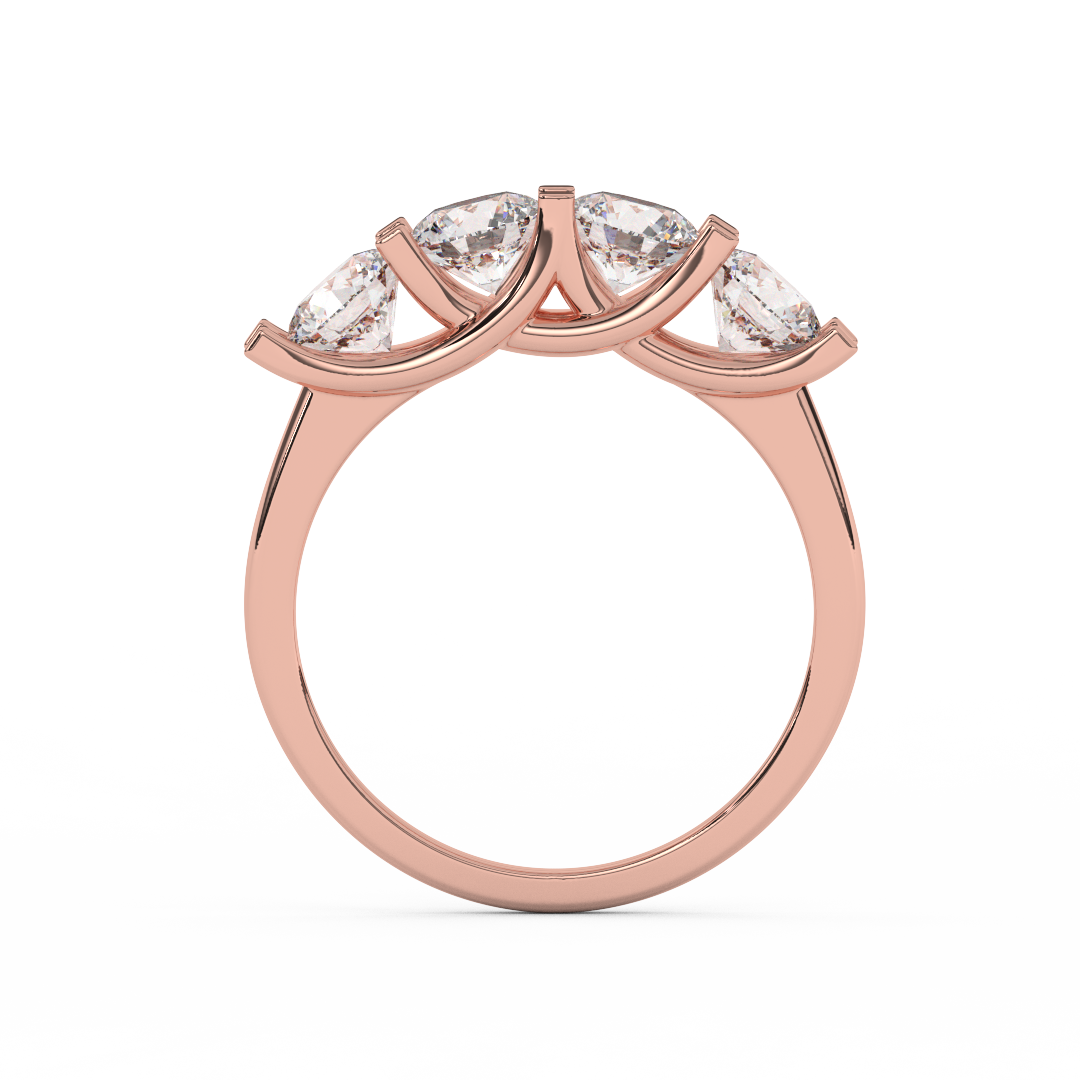 Elegant 2.0 Cttw Certified Diamond Four Stone Ring In 14kt Gold - Fehu Jewels