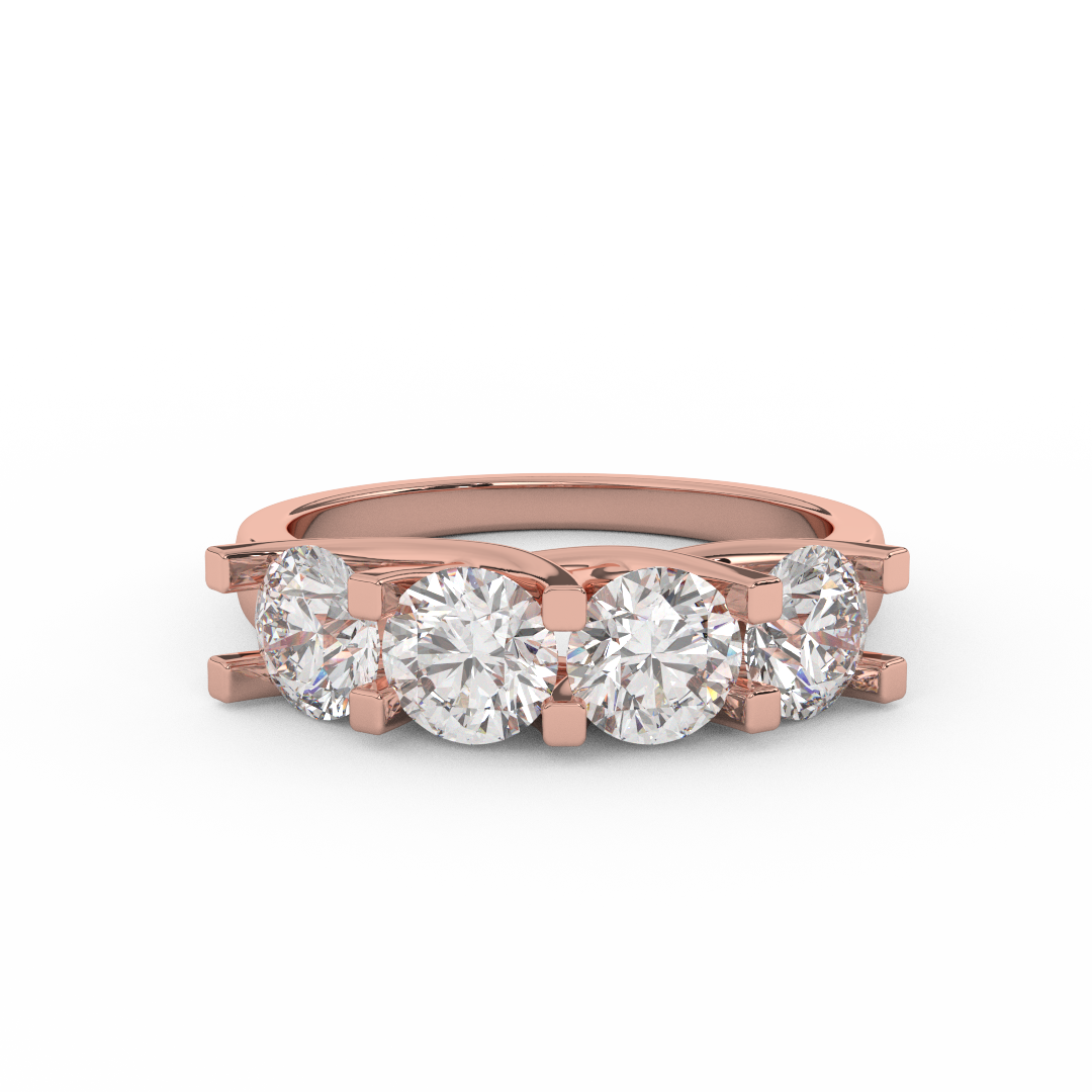 Elegant 2.0 Cttw Certified Diamond Four Stone Ring In 14kt Gold - Fehu Jewels