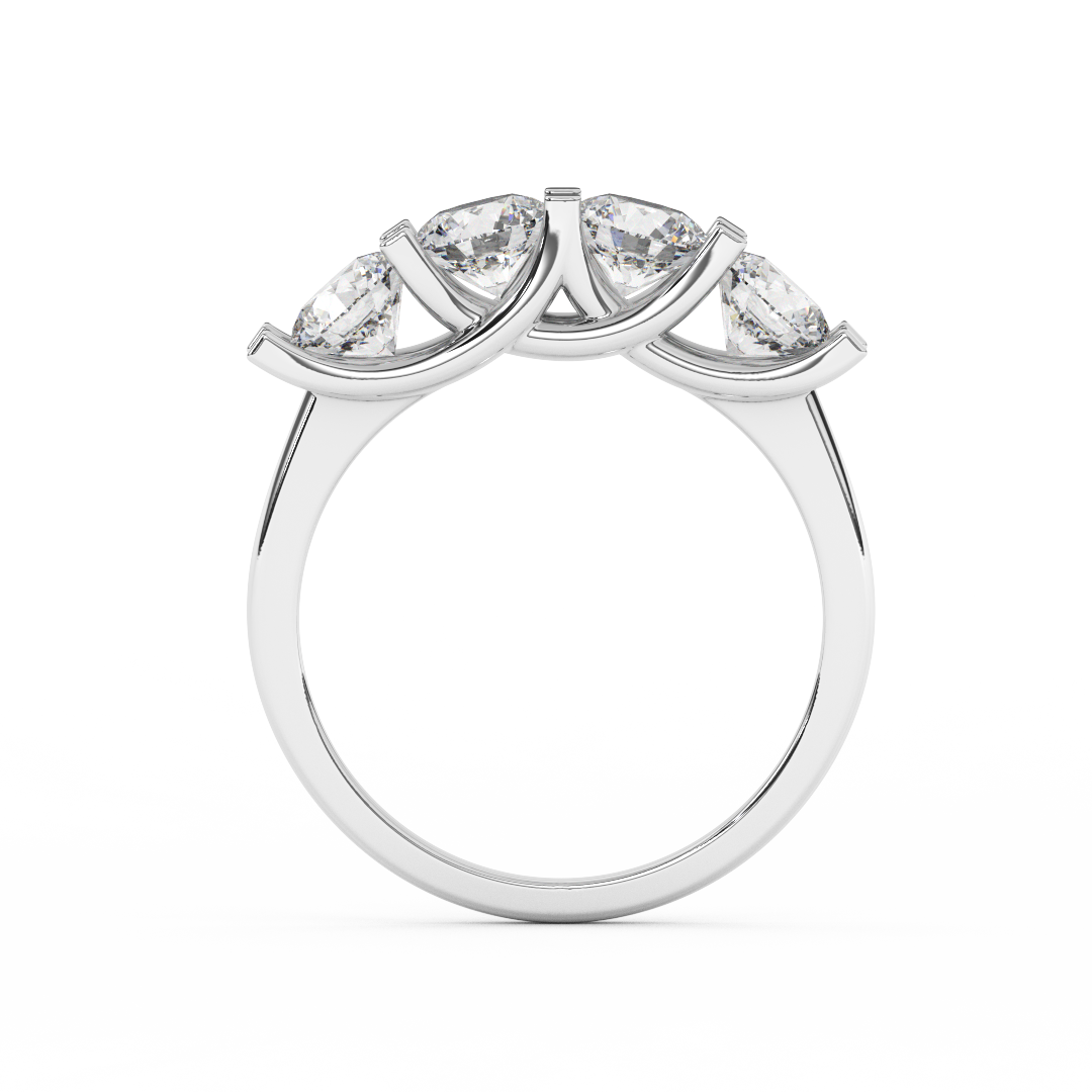 Elegant 2.0 Cttw Certified Diamond Four Stone Ring In 14kt Gold - Fehu Jewels