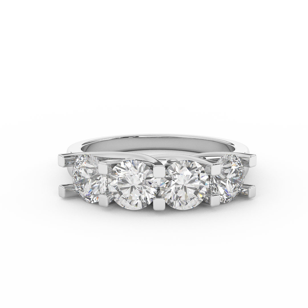 Elegant 2.0 Cttw Certified Diamond Four Stone Ring In 14kt Gold - Fehu Jewels