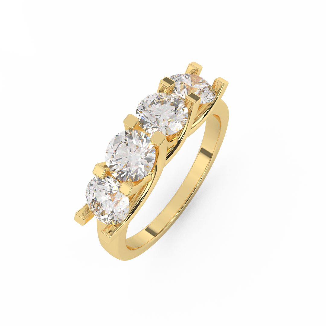 Elegant 2.0 Cttw Certified Diamond Four Stone Ring In 14kt Gold - Fehu Jewels