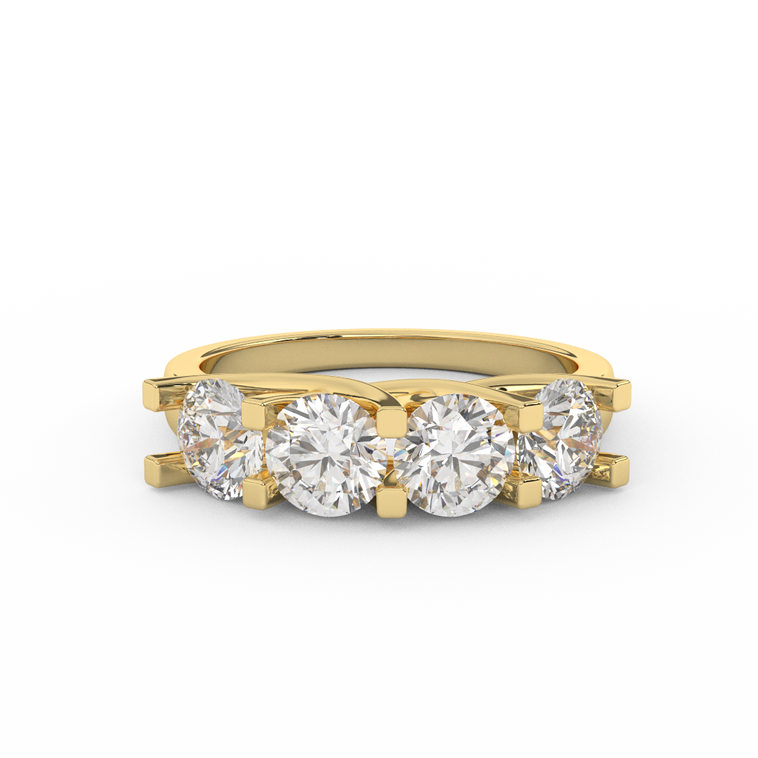 Elegant 2.0 Cttw Certified Diamond Four Stone Ring In 14kt Gold - Fehu Jewels