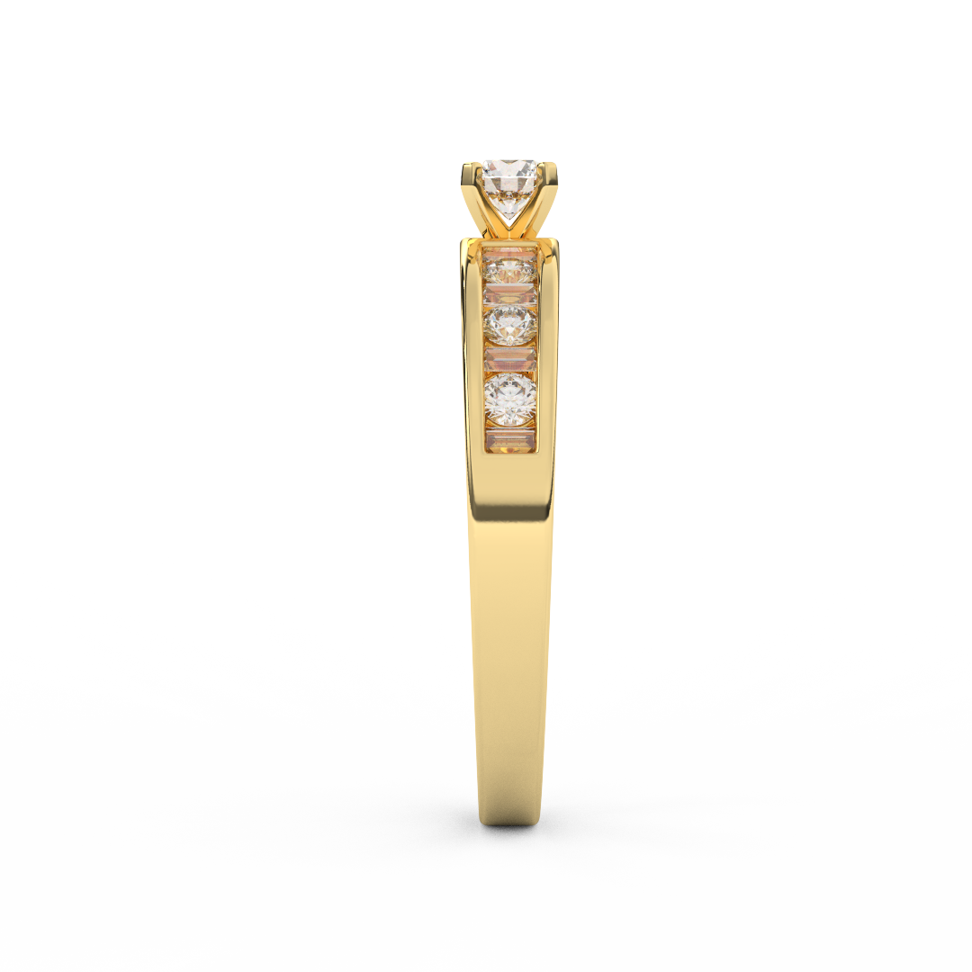 1/2 Cttw Certified Diamond Floris Channel-Setting Ring In 14kt Gold - Fehu Jewels