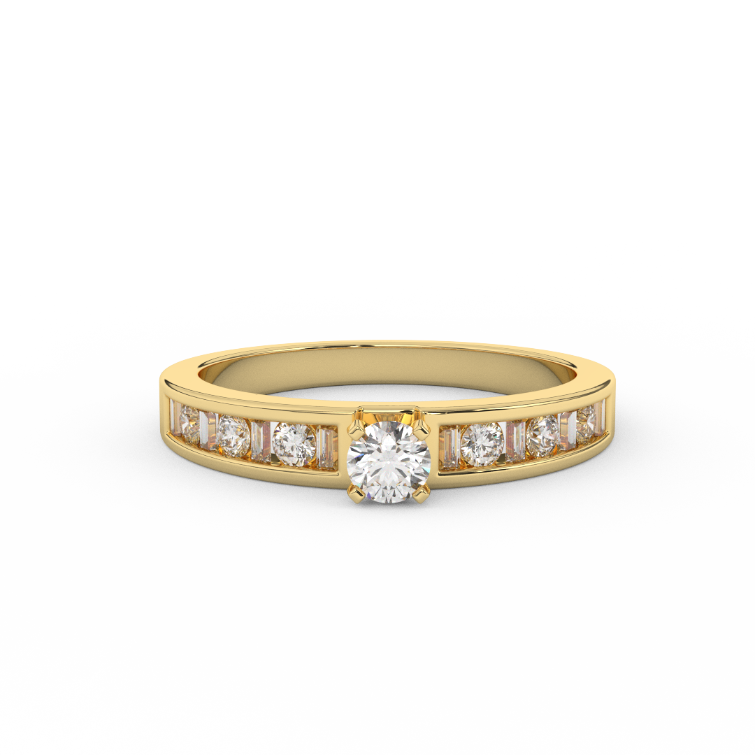 1/2 Cttw Certified Diamond Floris Channel-Setting Ring In 14kt Gold - Fehu Jewels