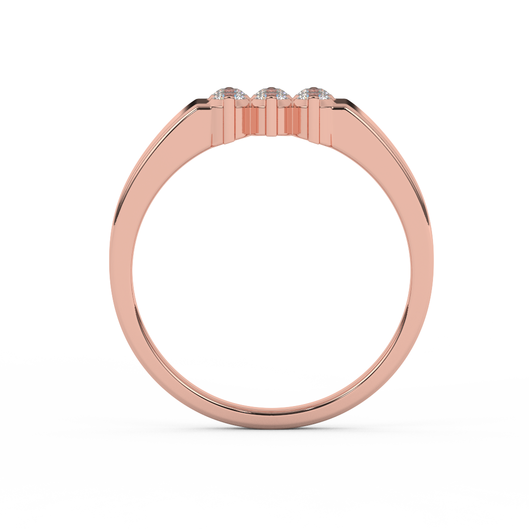 Certified Natural Diamond 1/3 Cttw Boulevard Designer Ring In 14kt Gold - Fehu Jewels