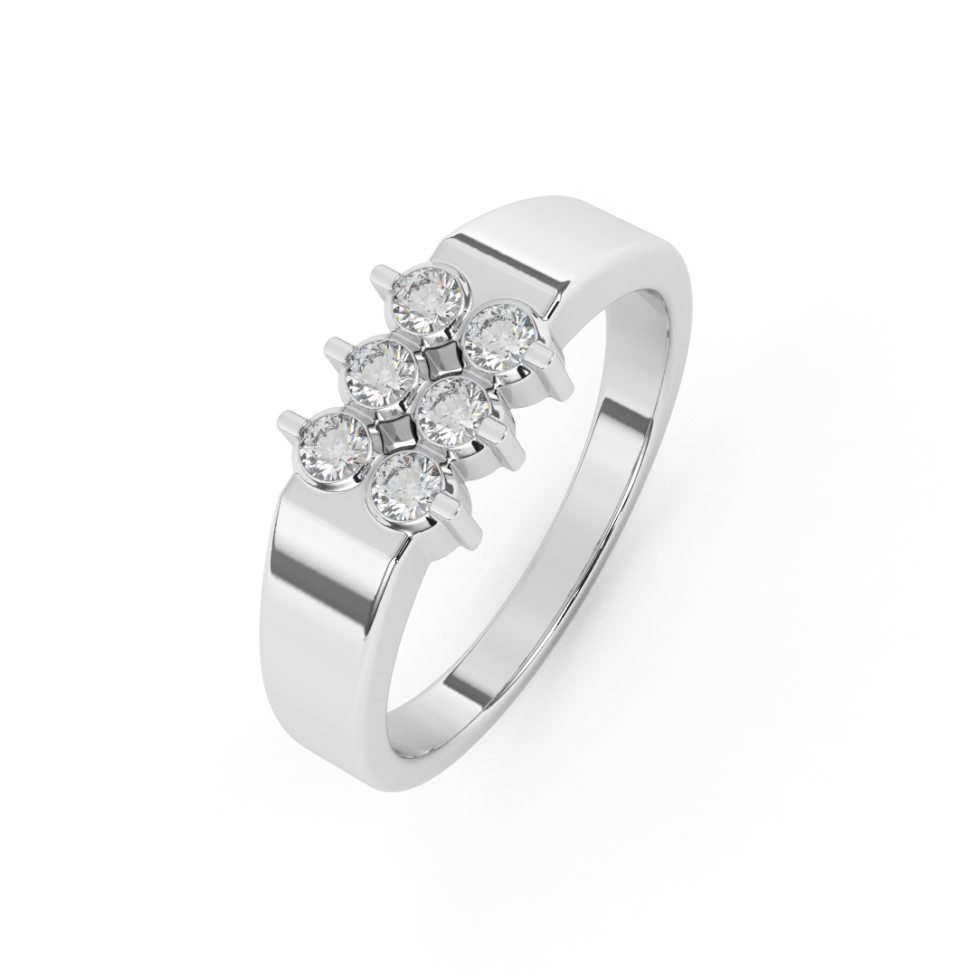 Certified Natural Diamond 1/3 Cttw Boulevard Designer Ring In 14kt Gold - Fehu Jewels