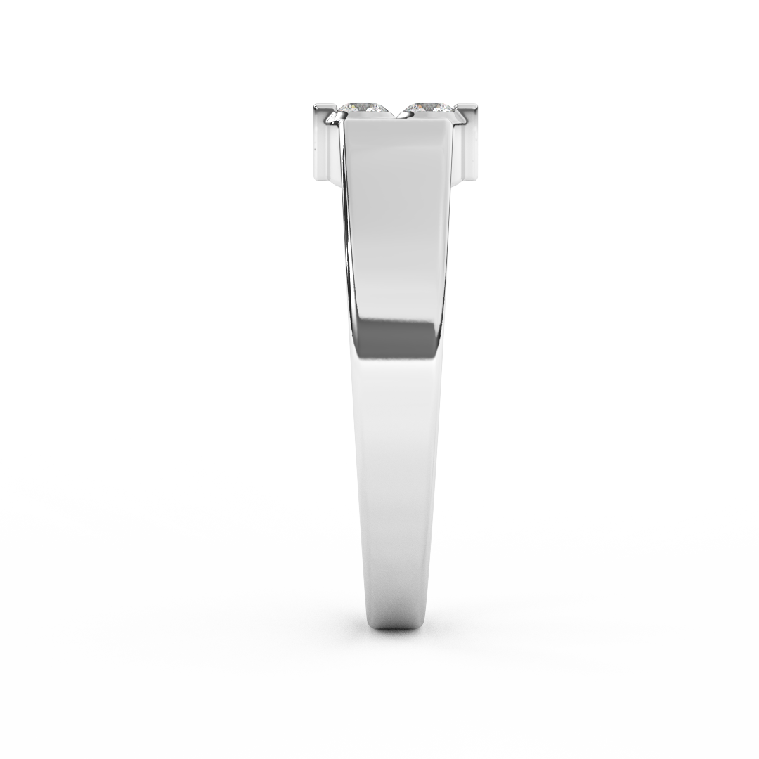 Certified Natural Diamond 1/3 Cttw Boulevard Designer Ring In 14kt Gold - Fehu Jewels